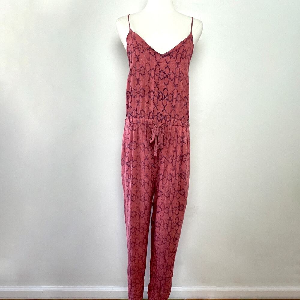 Free People Jumpsuit Small Open Back Pink Boho Festival Desert Soft Grunge Beach